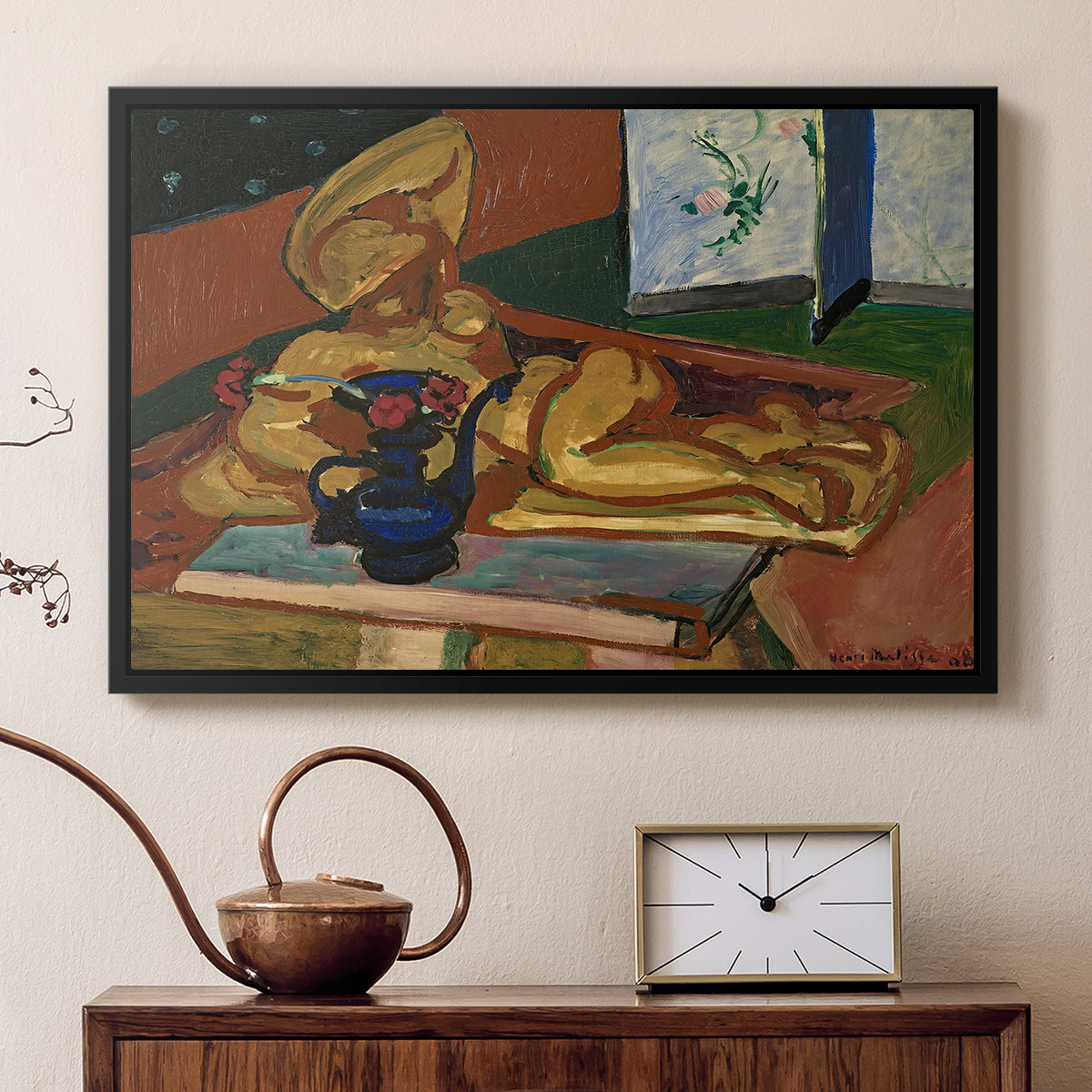 Sculpture and Persian Vase (The Bronze Figure), 1908 - Floater Framed Canvas Print