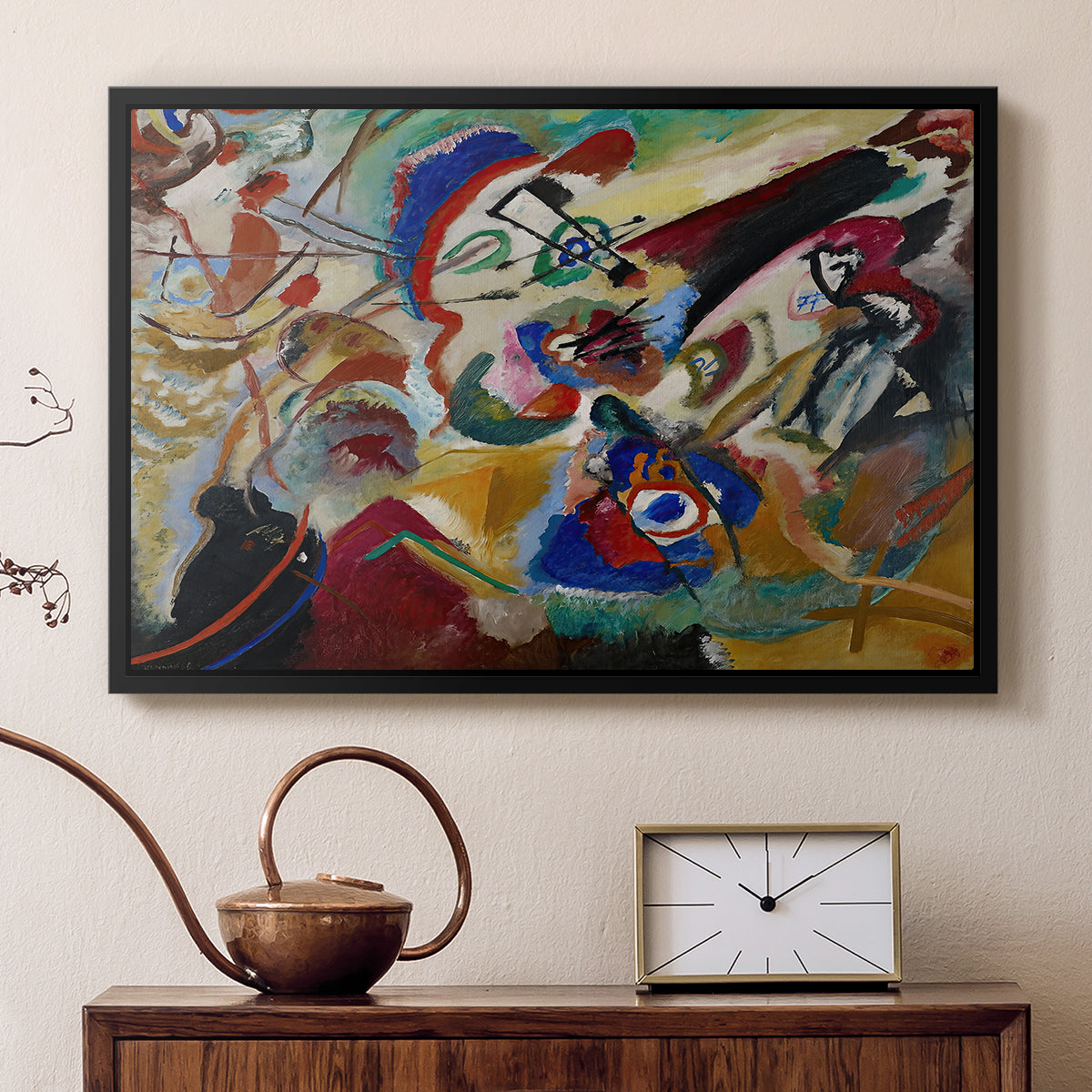 Fragment 2 for Composition VII, 1913 - Floater Framed Canvas Print