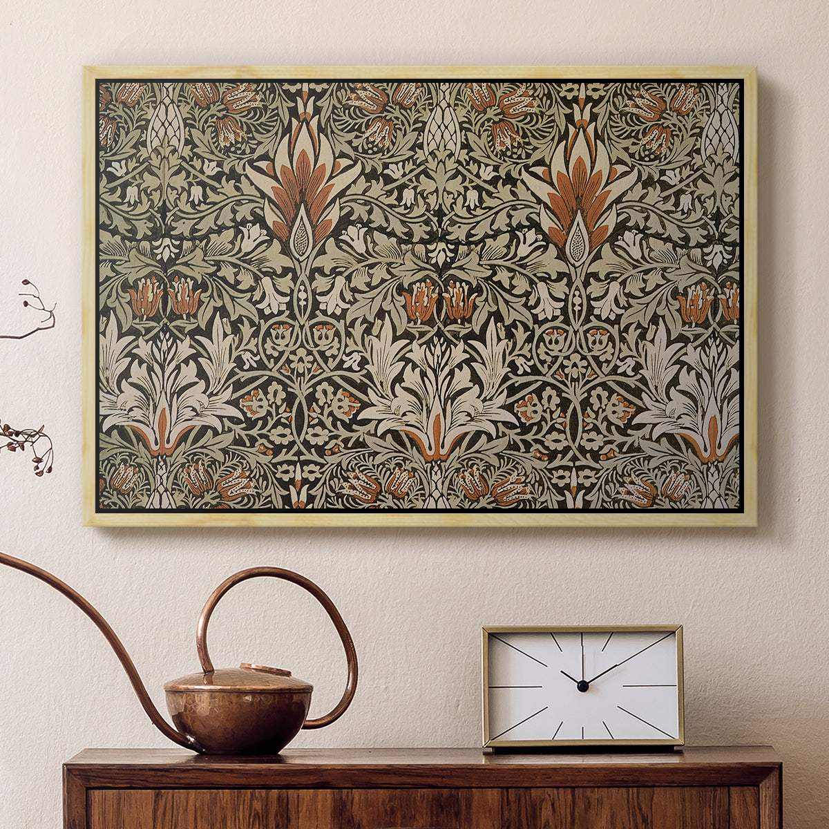Snakeshead - Charcoal/Spice, c. 1876 - Floater Framed Canvas Print
