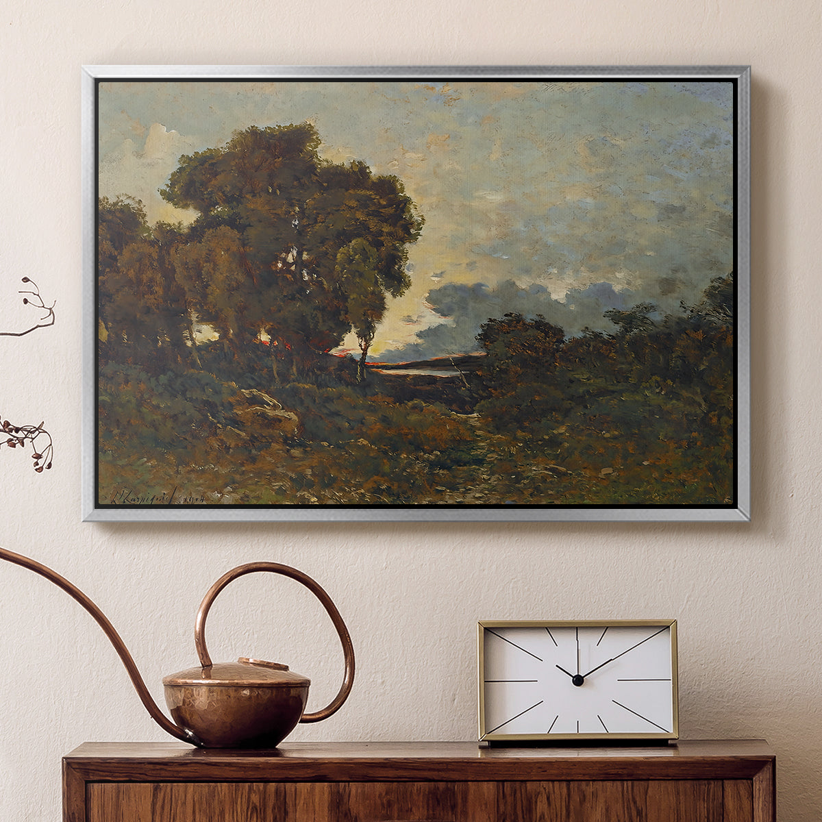 Sunset on the Allier (Soleil couchant sur l'Allier), 1904 - Floater Framed Canvas Print