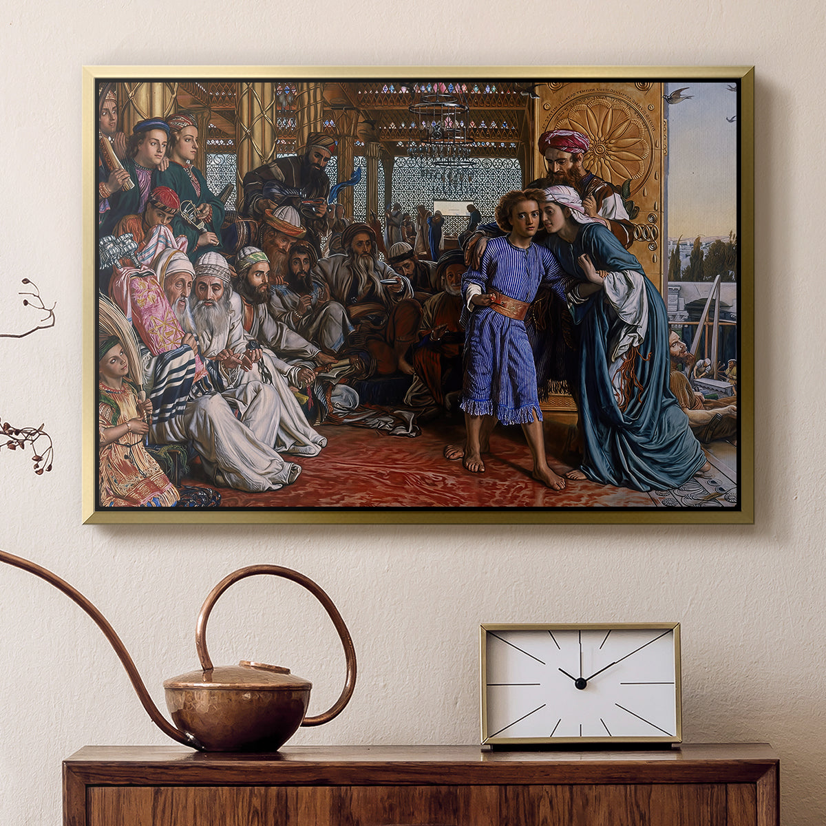 The Finding of the Saviour in the Temple, 1854-1860 - Floater Framed Canvas Print