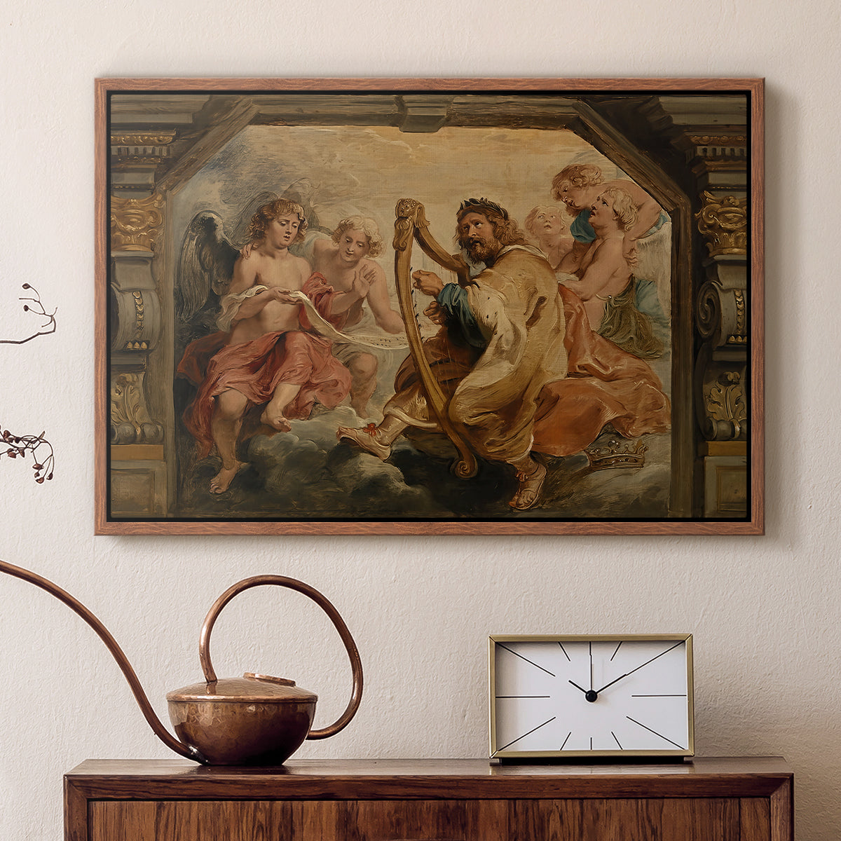 King David Playing the Harp, c. 1627-1628 - Floater Framed Canvas Print