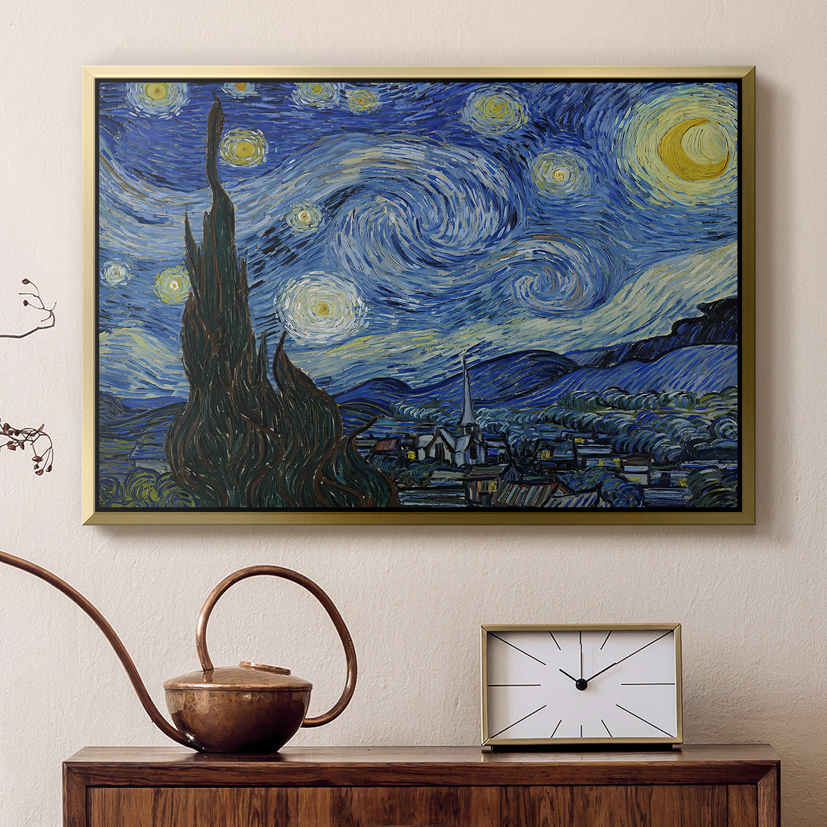 The Starry Night, 1889 - Floater Framed Canvas Print