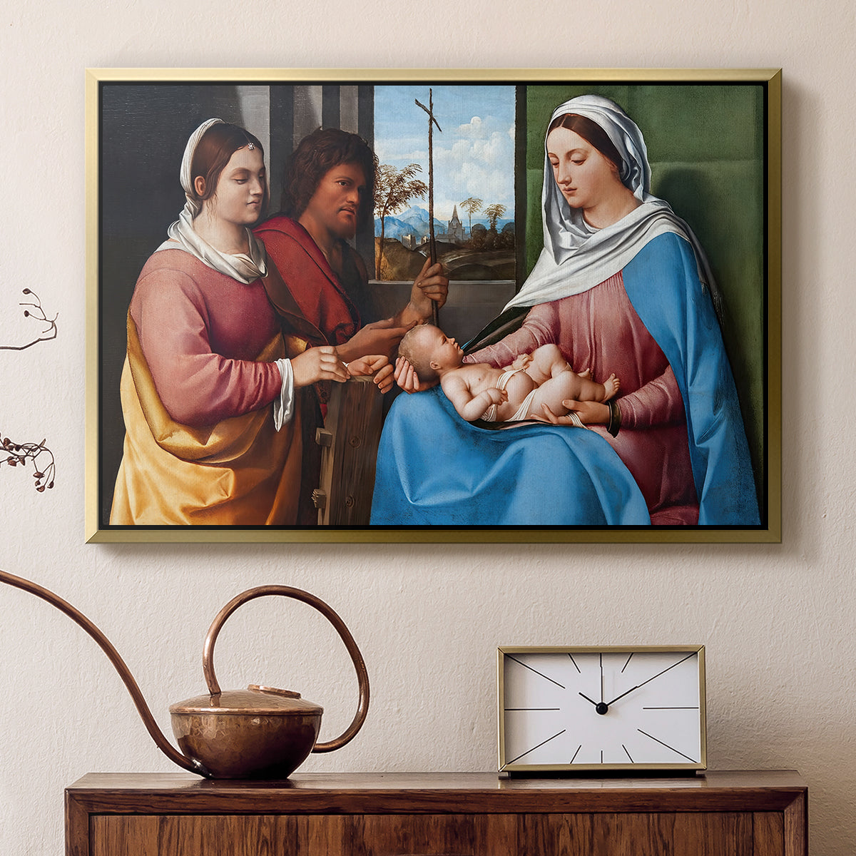 Sacred Conversation, c. 1505 - Floater Framed Canvas Print