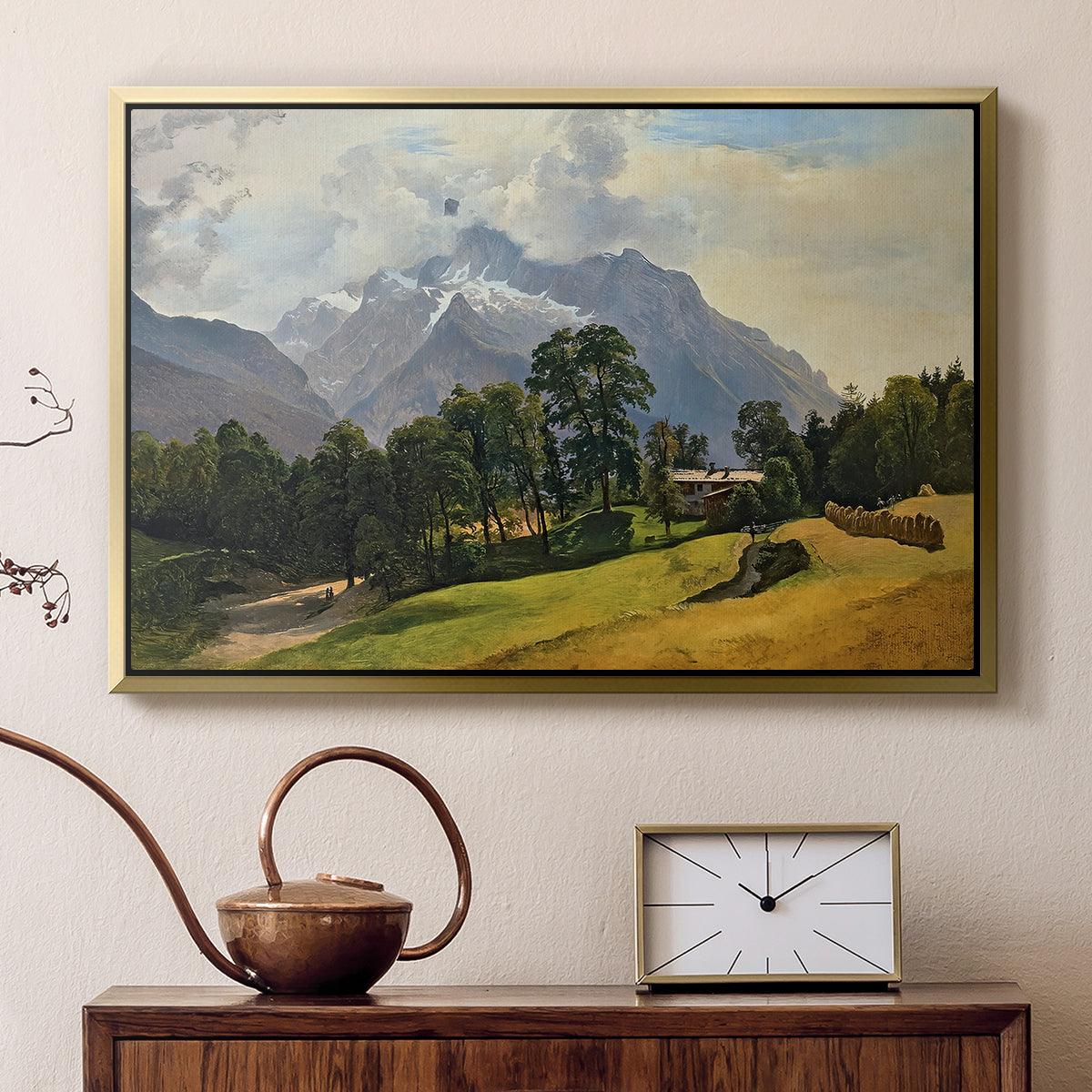 Mountains in Berchtesgaden - Floater Framed Canvas Print
