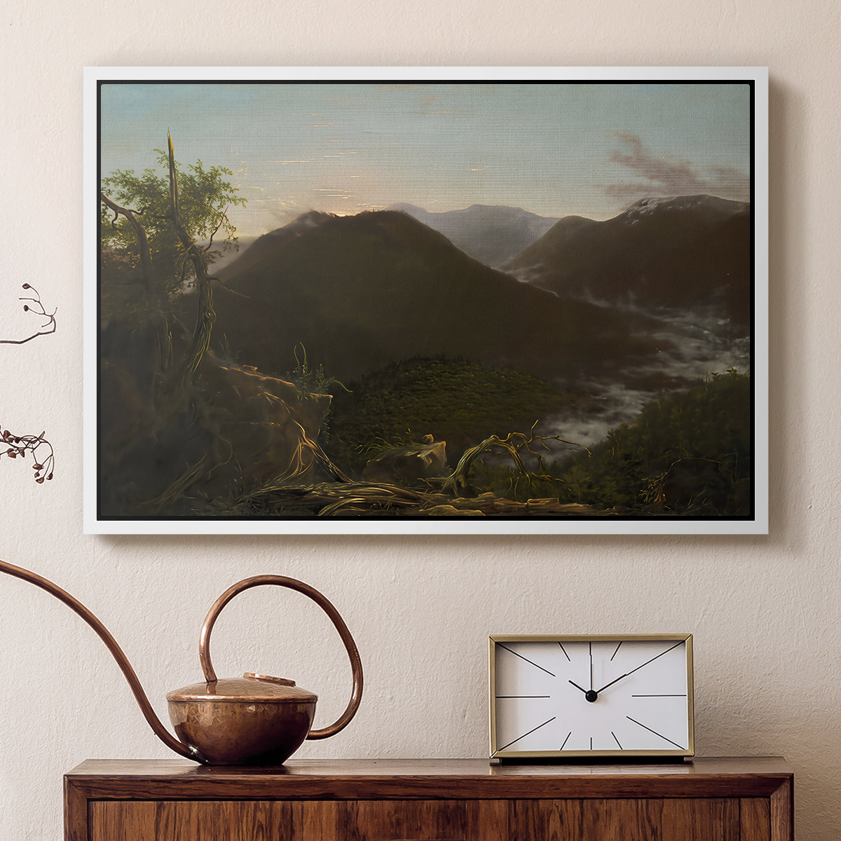 Sunrise in the Catskill Mountains, 1826 - Floater Framed Canvas Print