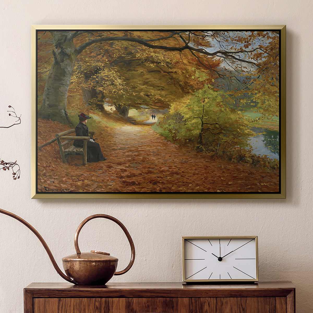 A Wooded Path in Autumn, 1902 - Floater Framed Canvas Print