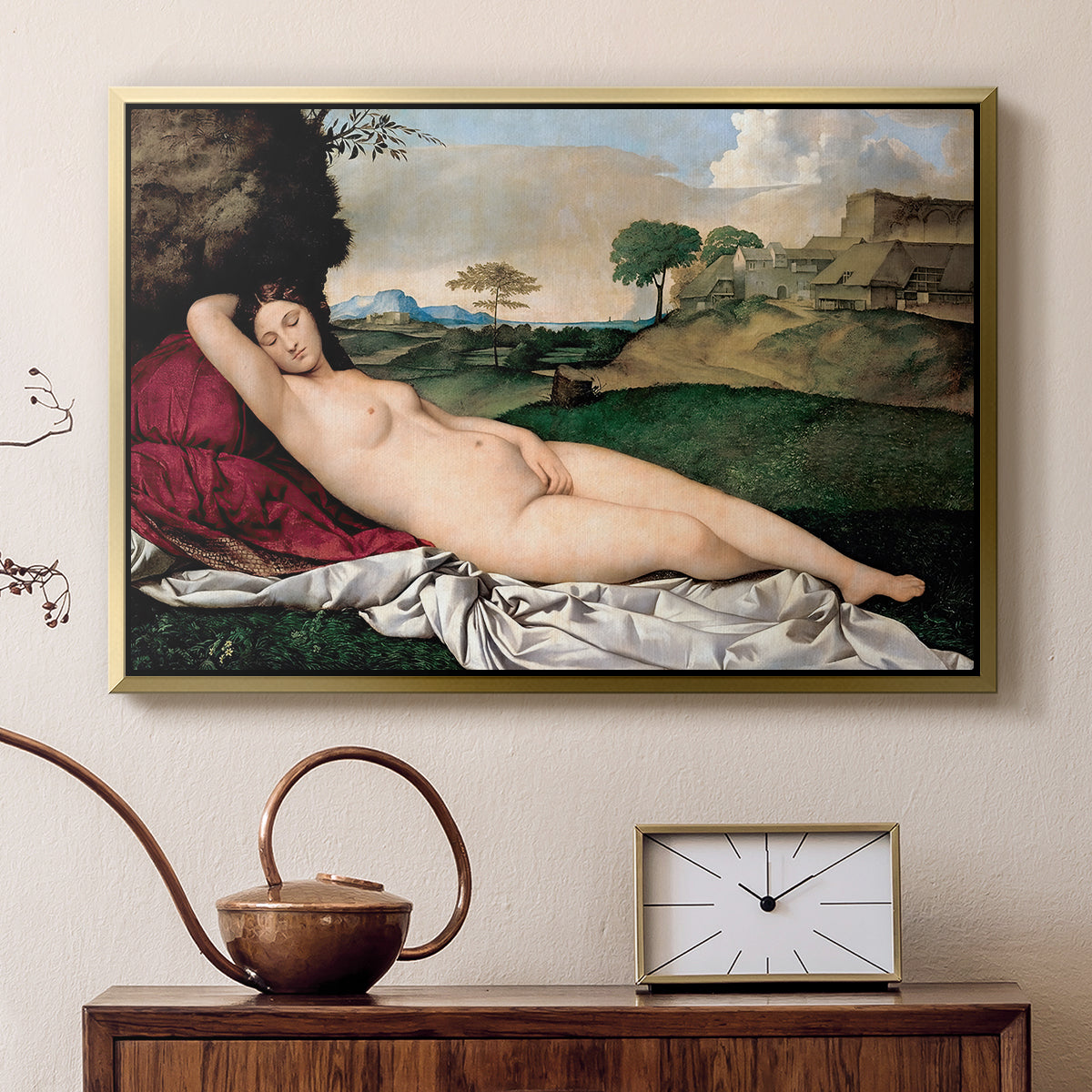 Sleeping Venus, c. 1510 - Floater Framed Canvas Print