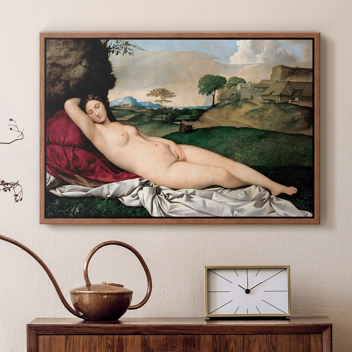 Sleeping Venus, c. 1510 - Floater Framed Canvas Print