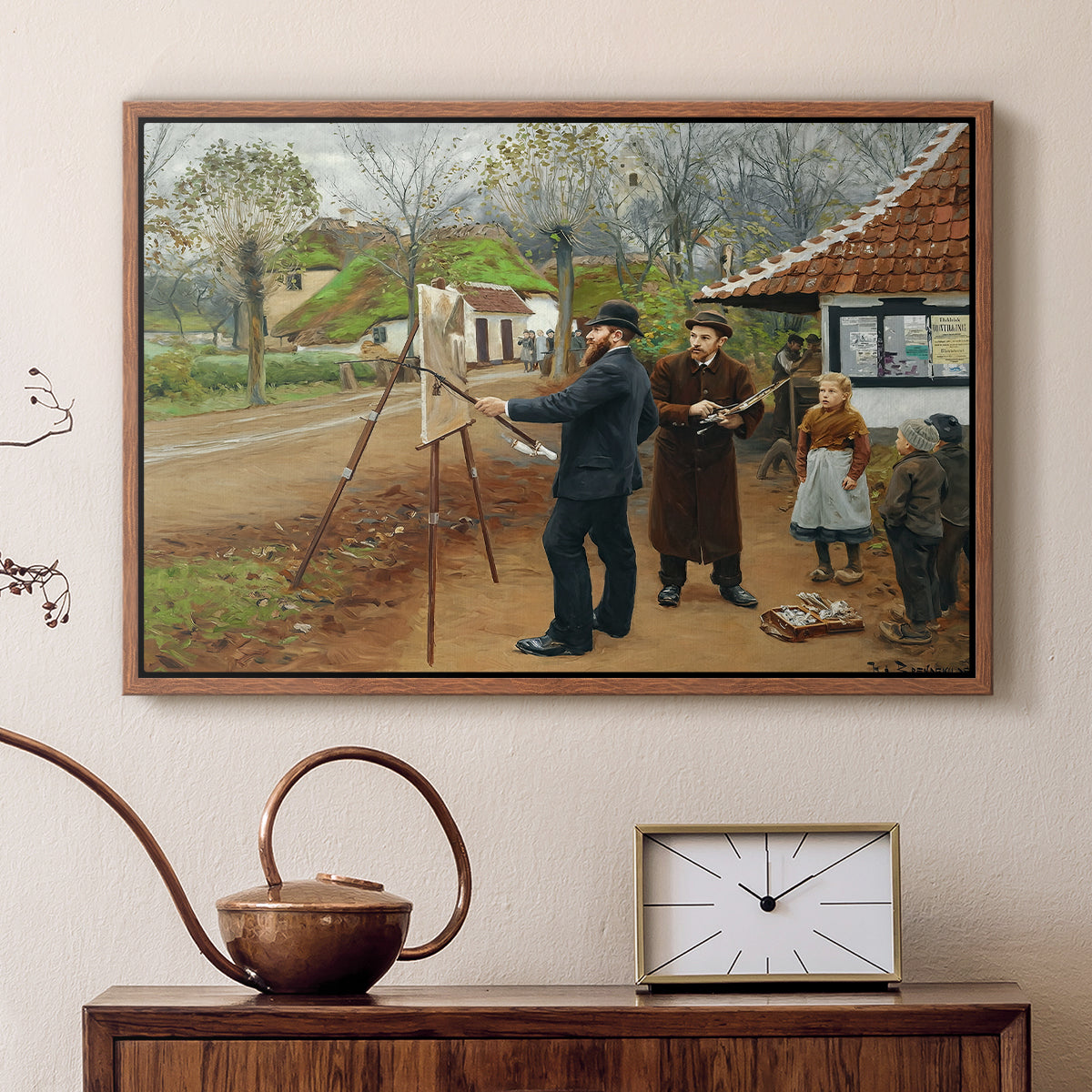 L. A. Ring Painting near Aasum Smithy, 1893 - Floater Framed Canvas Print