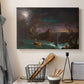 Canvas art print detailing a romantic composition emphasizing struggle and movement, displayed in a softly lit workspace setting