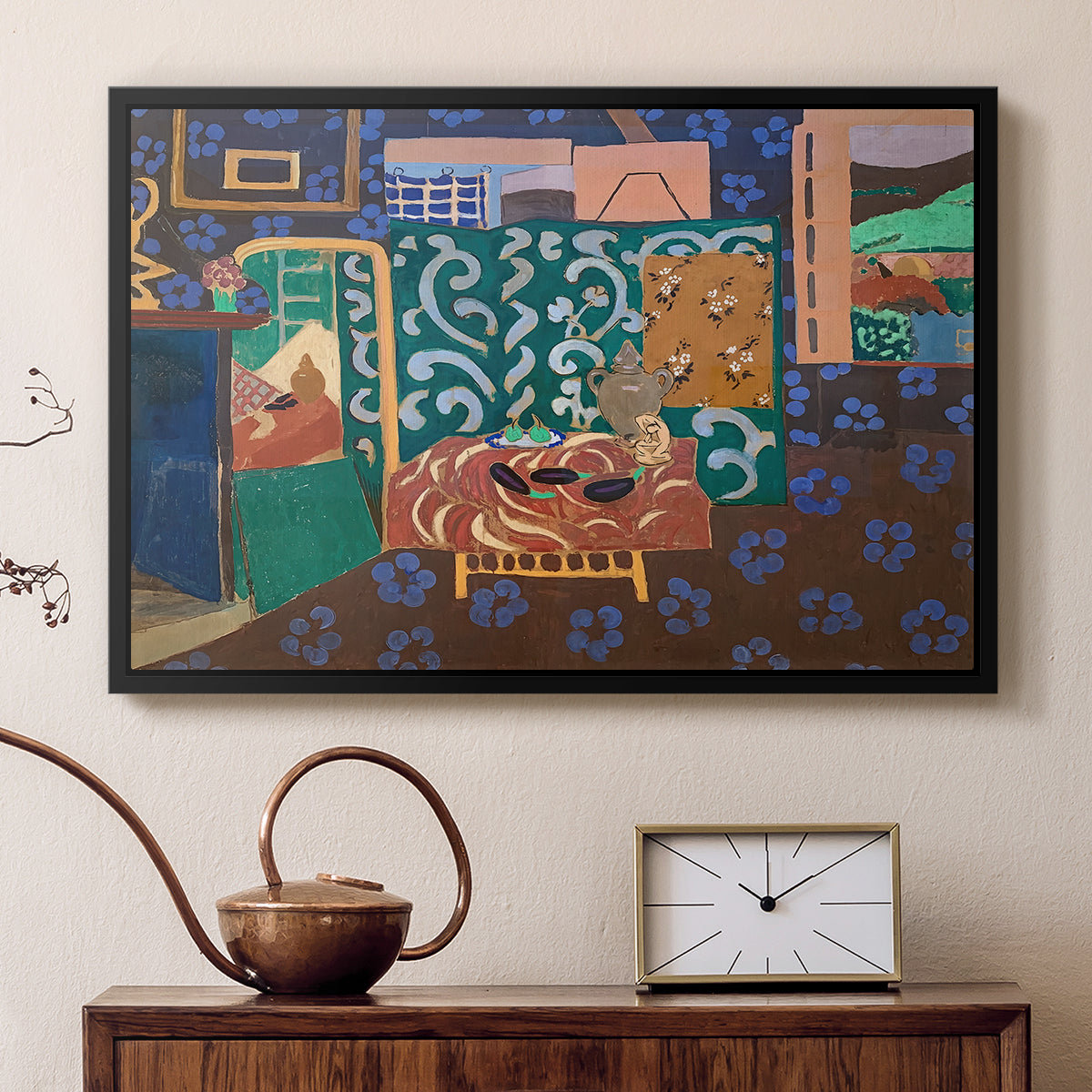 Interior with Aubergines, 1911 - Floater Framed Canvas Print