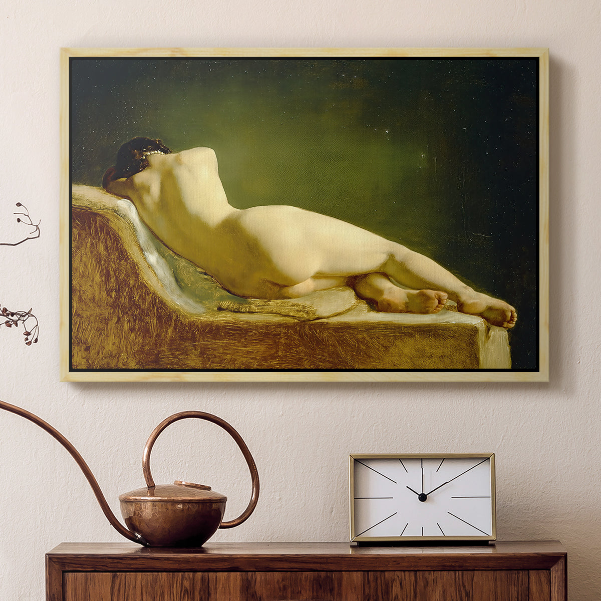 Reclining Nude (Liggende model), 1833 - Floater Framed Canvas Print