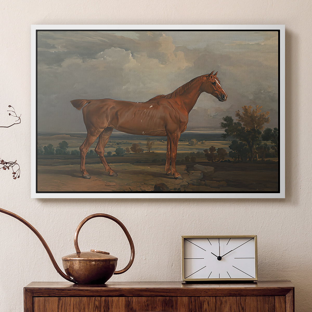 Hunter in a Landscape, 1810 - Floater Framed Canvas Print