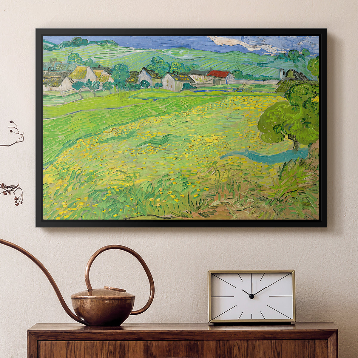 Les Vessenots in Auvers, 1890 - Floater Framed Canvas Print