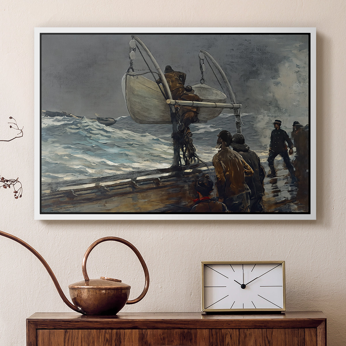 The Signal of Distress, c. 1896 - Floater Framed Canvas Print