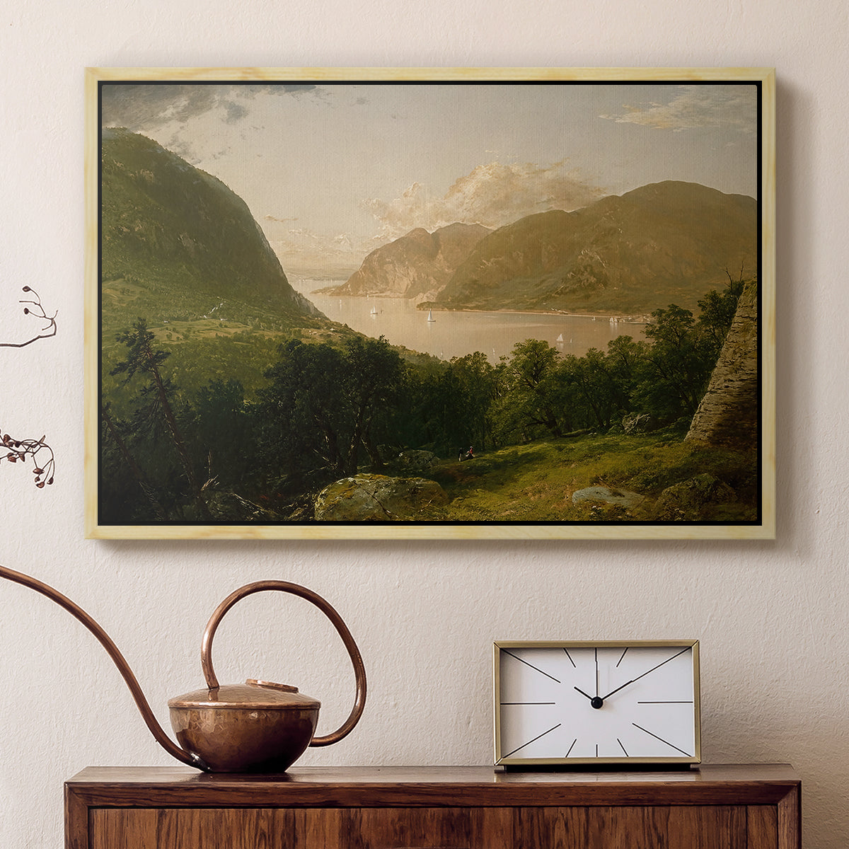 Hudson River Scene, 1857 - Floater Framed Canvas Print