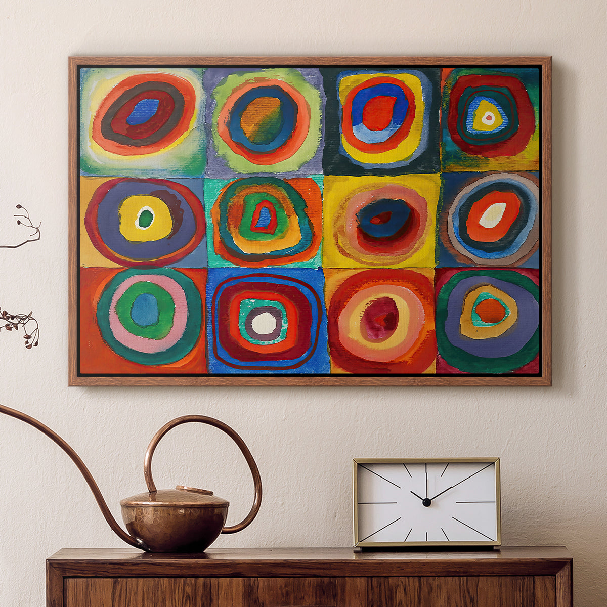 Color Study: Squares with Concentric Circles, 1913 - Floater Framed Canvas Print