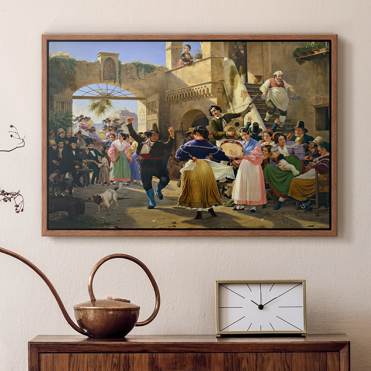 Romans Gathered for Merriment at an Osteria, 1839 - Floater Framed Canvas Print