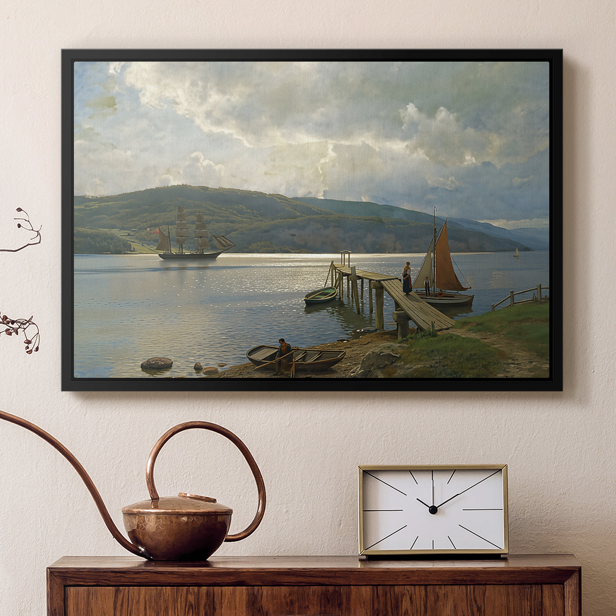 The Jetty at Feste near Moss, 1898 - Floater Framed Canvas Print