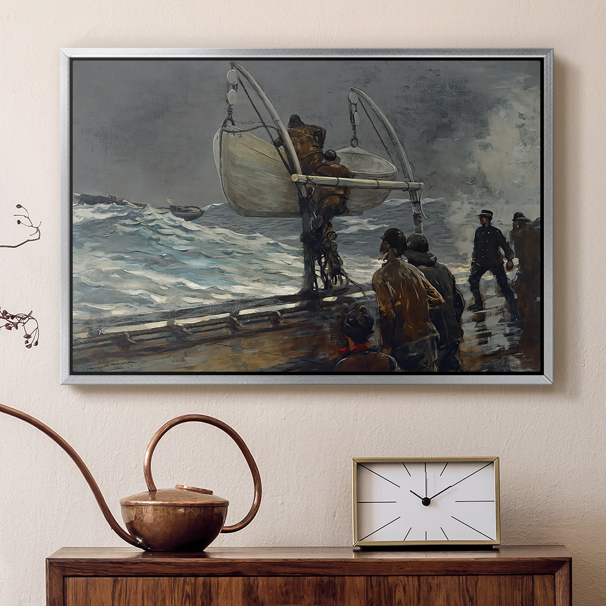 The Signal of Distress, c. 1896 - Floater Framed Canvas Print
