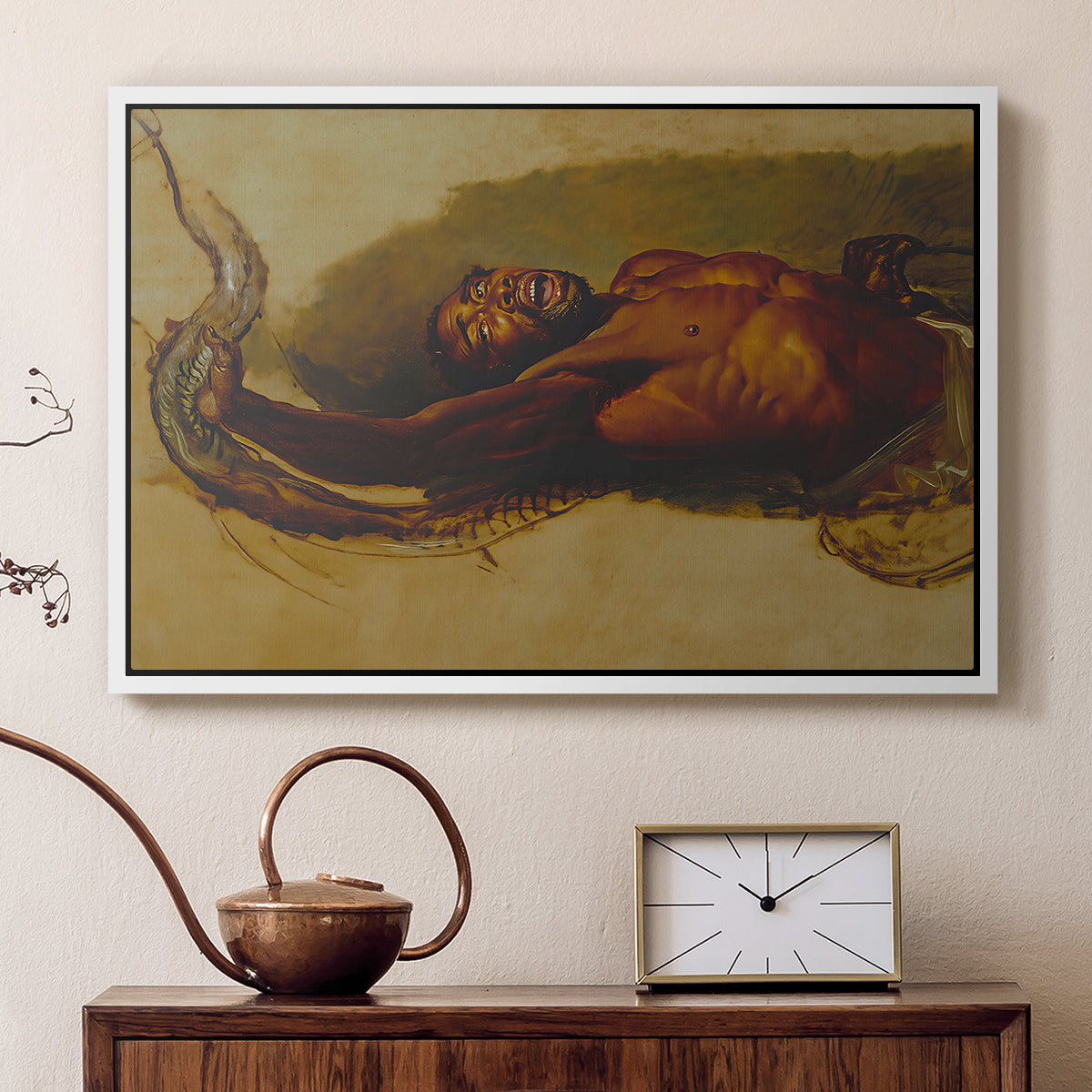 Man Struggling with a Boa Constrictor, c. 1803 - Floater Framed Canvas Print