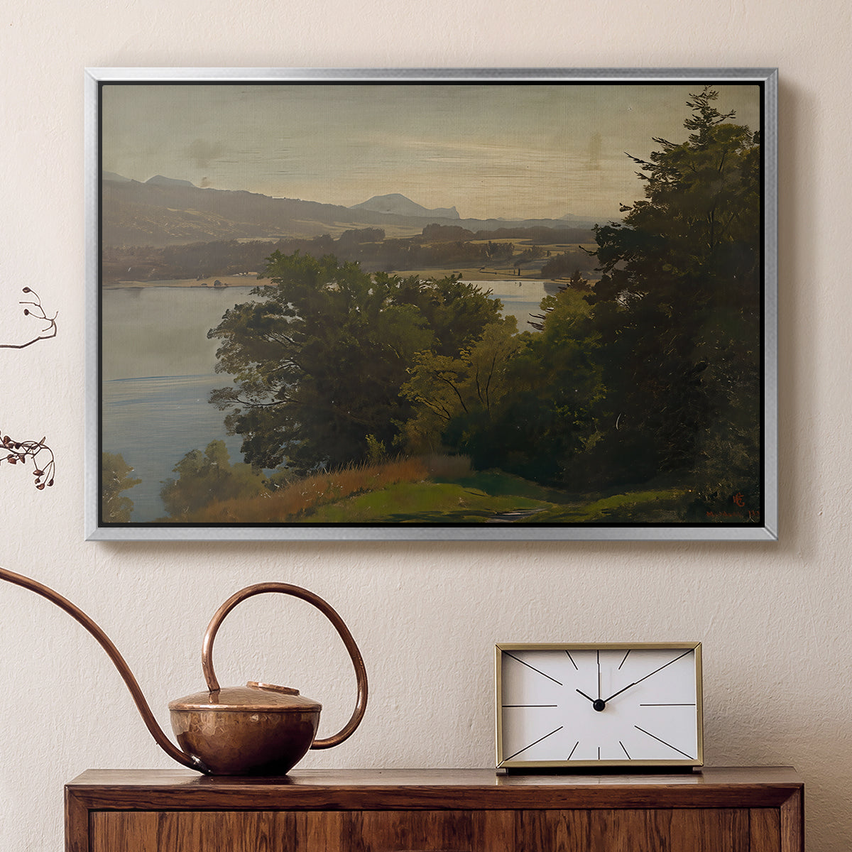 View of the Mondsee, 1870 - Floater Framed Canvas Print
