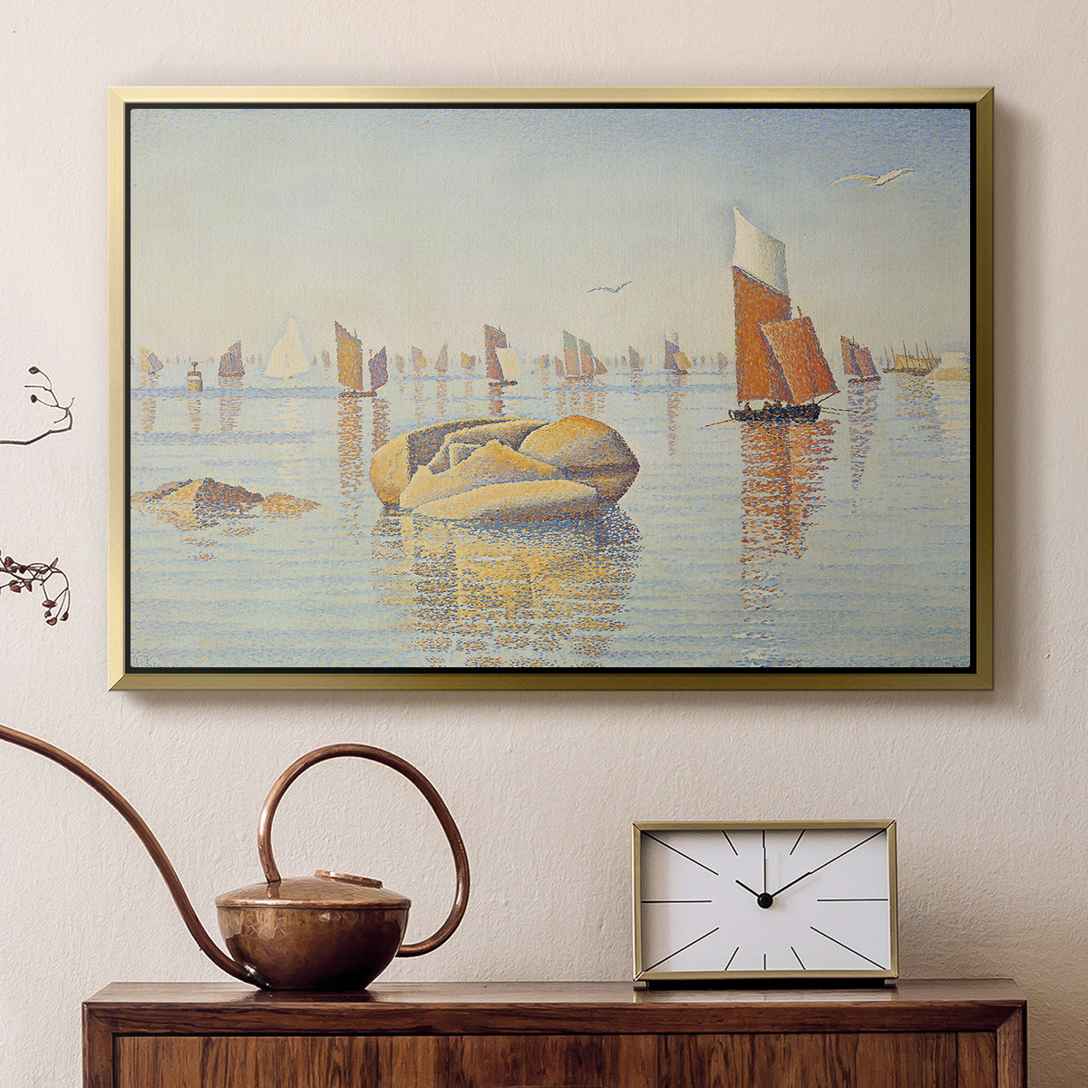Concarneau, Quiet Morning, Opus 219, 1891 - Floater Framed Canvas Print
