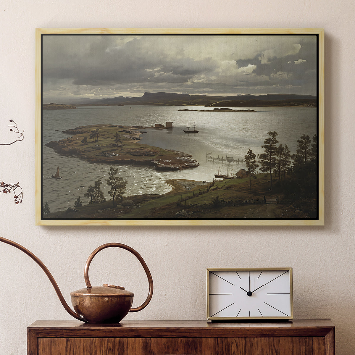 The Fjord at Sandviken (Sandviksfjorden), 1879 - Floater Framed Canvas Print