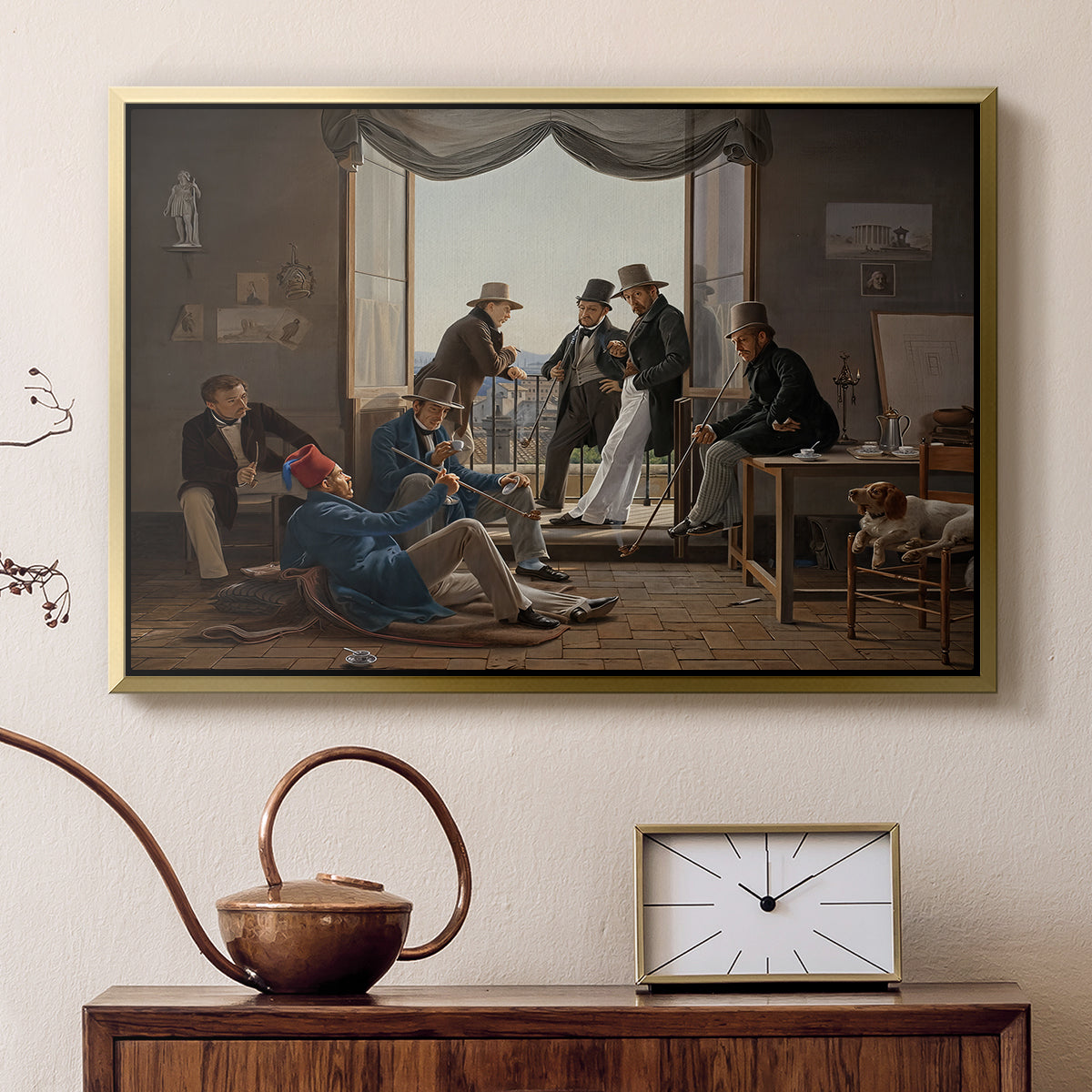 A Group of Danish Artists in Rome, 1837 - Floater Framed Canvas Print