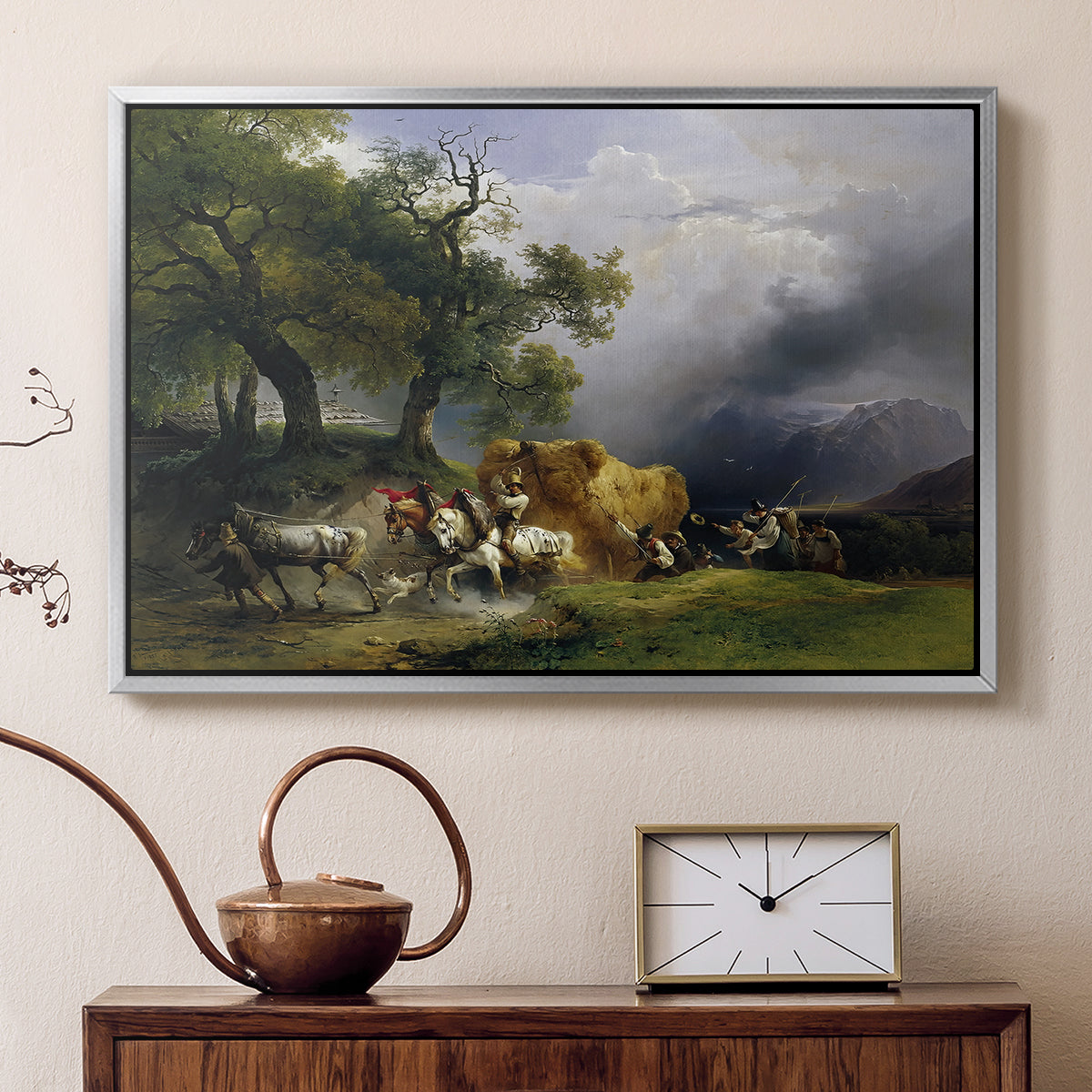 The Harvest Wagon (Der Heuwagen), c. 1850 - Floater Framed Canvas Print