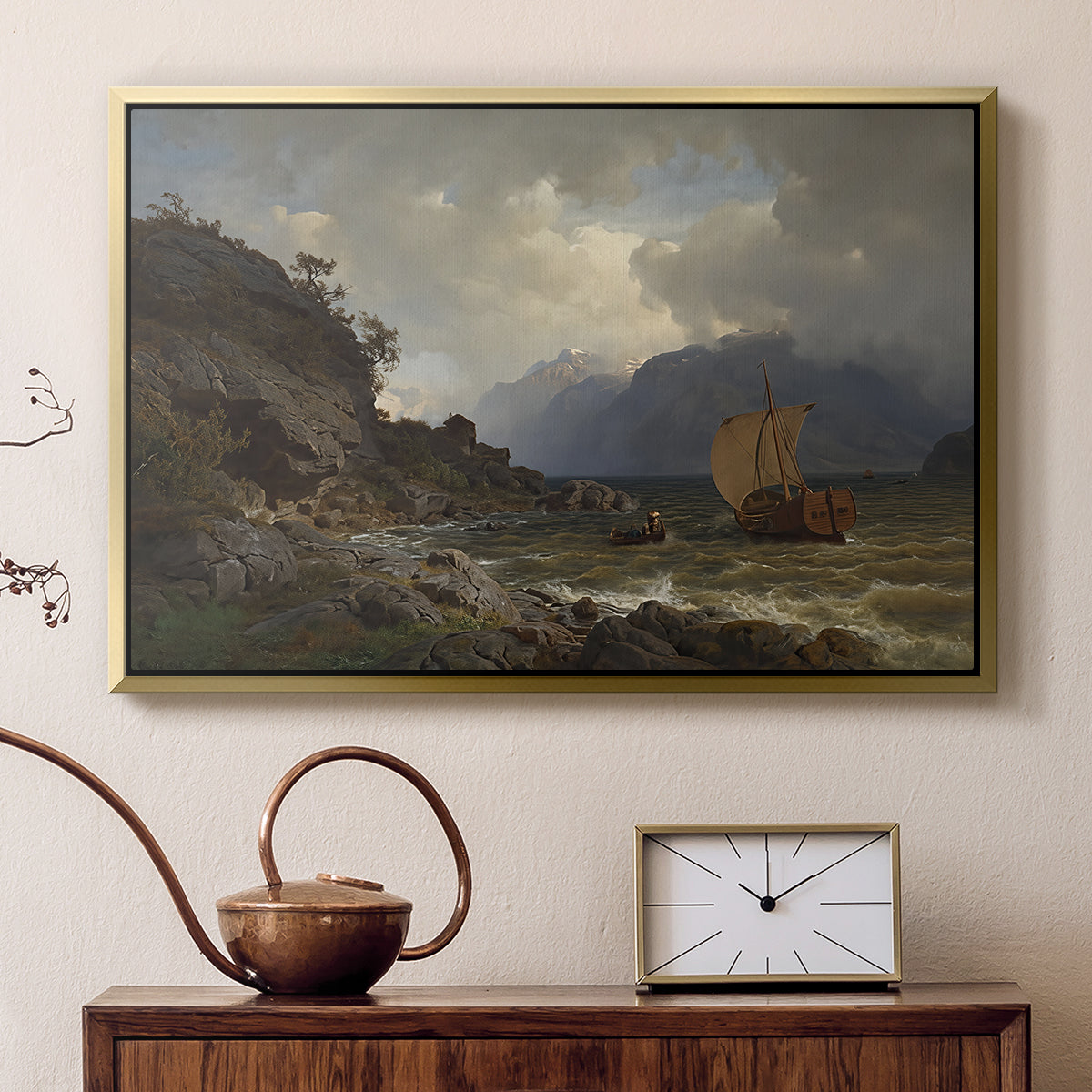 From the Western Coast of Norway, 1862 - Floater Framed Canvas Print