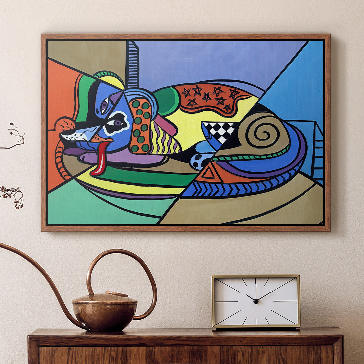 A Dog Named Picasso - Floater Framed Canvas Print