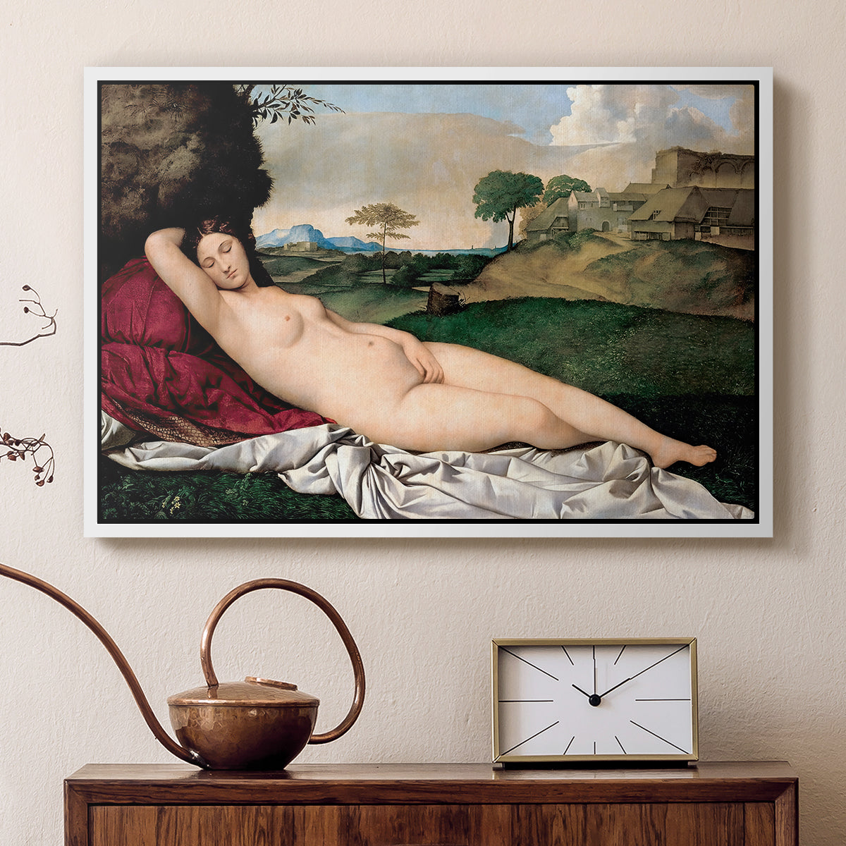 Sleeping Venus, c. 1510 - Floater Framed Canvas Print