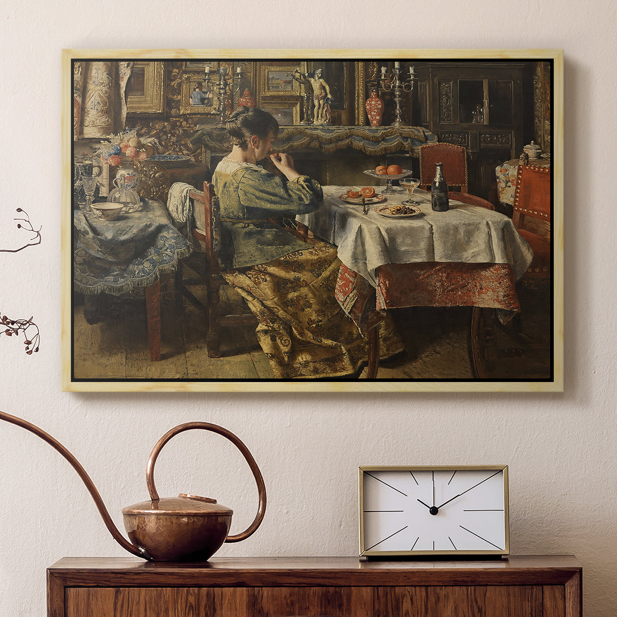 The Meal (De maaltijd), c. 1885 - Floater Framed Canvas Print