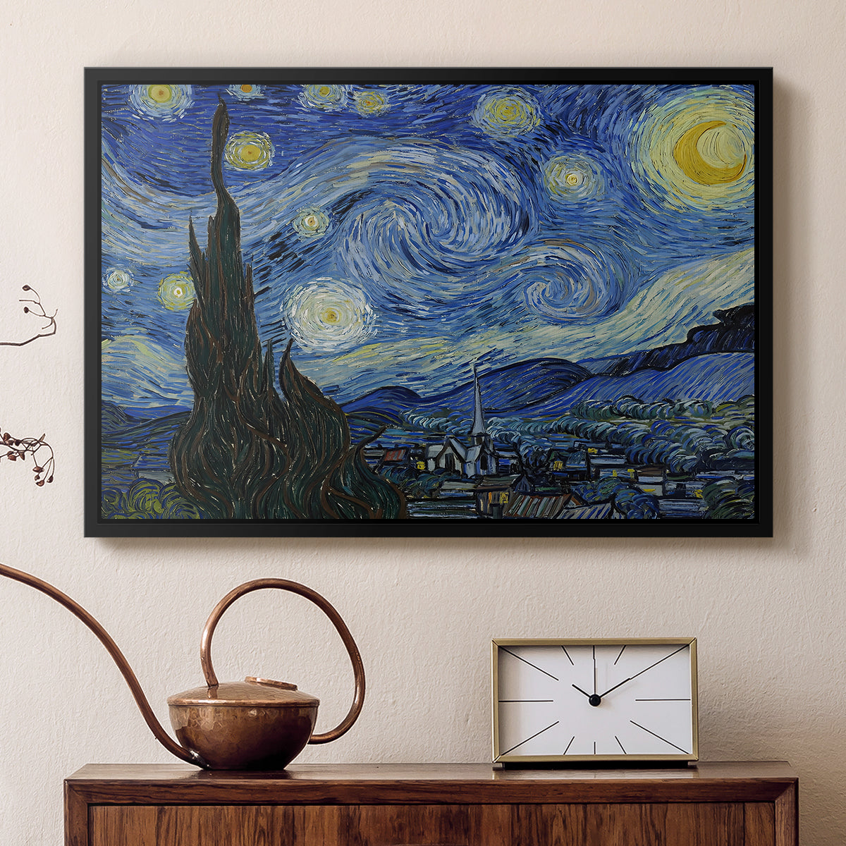 The Starry Night, 1889 - Floater Framed Canvas Print