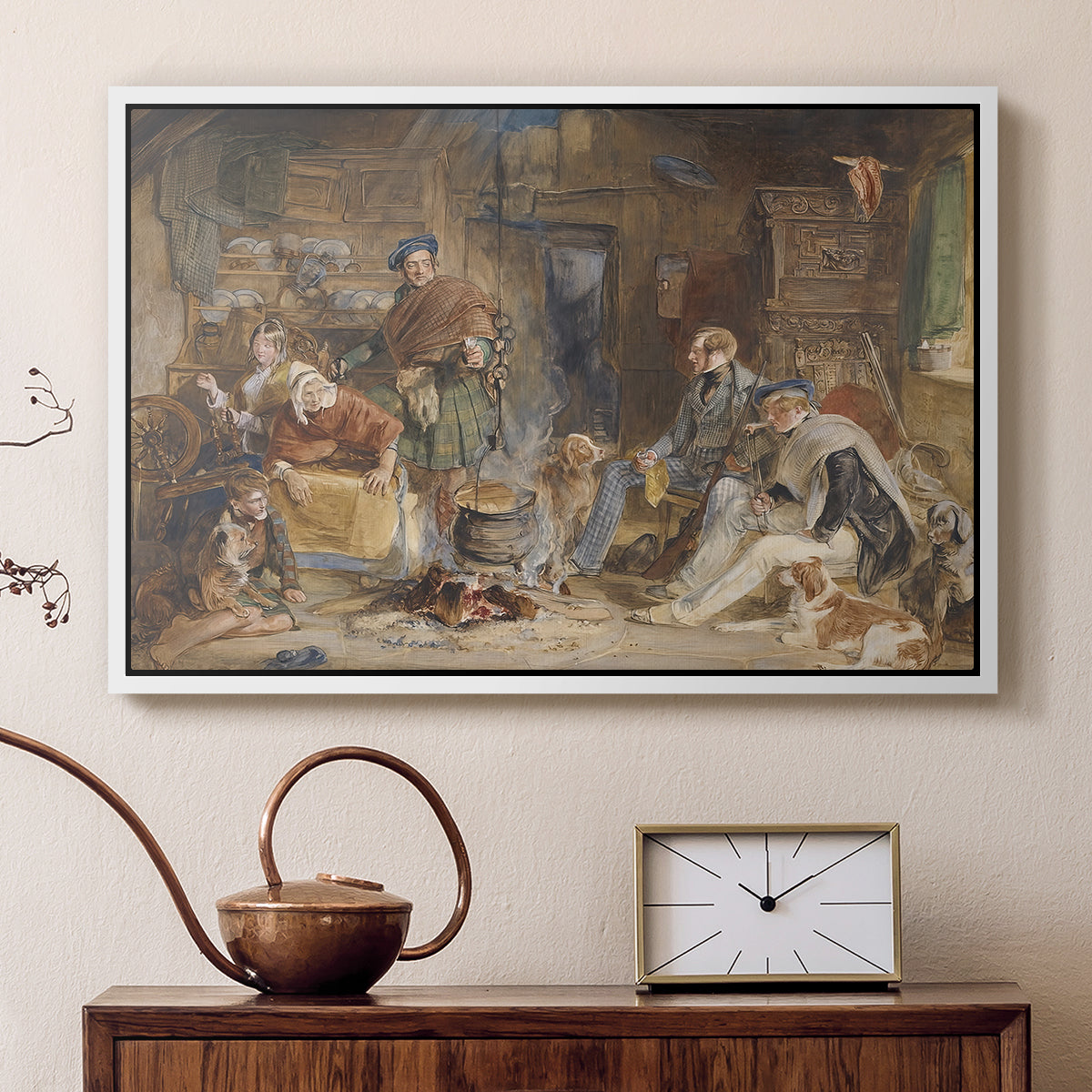 Highland Hospitality, 1832 - Floater Framed Canvas Print