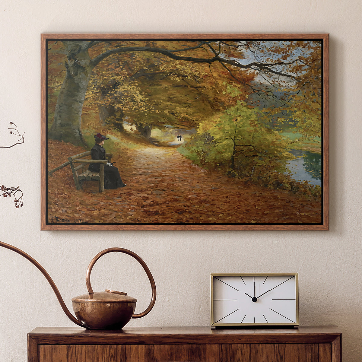 A Wooded Path in Autumn, 1902 - Floater Framed Canvas Print