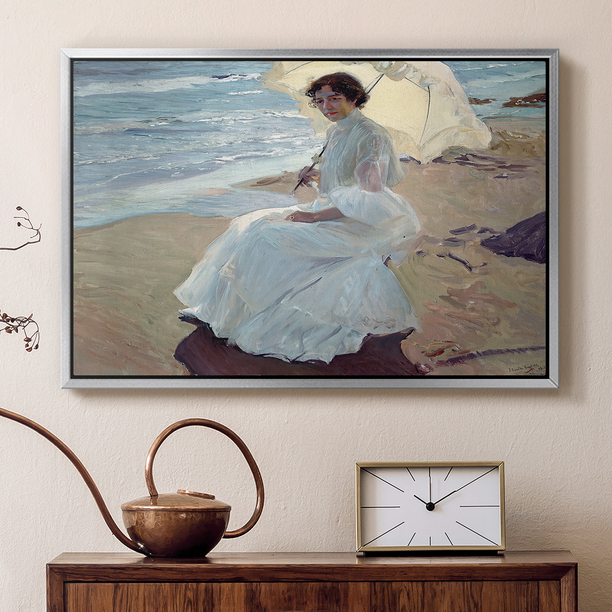 Clotilde on the Beach, 1904 - Floater Framed Canvas Print