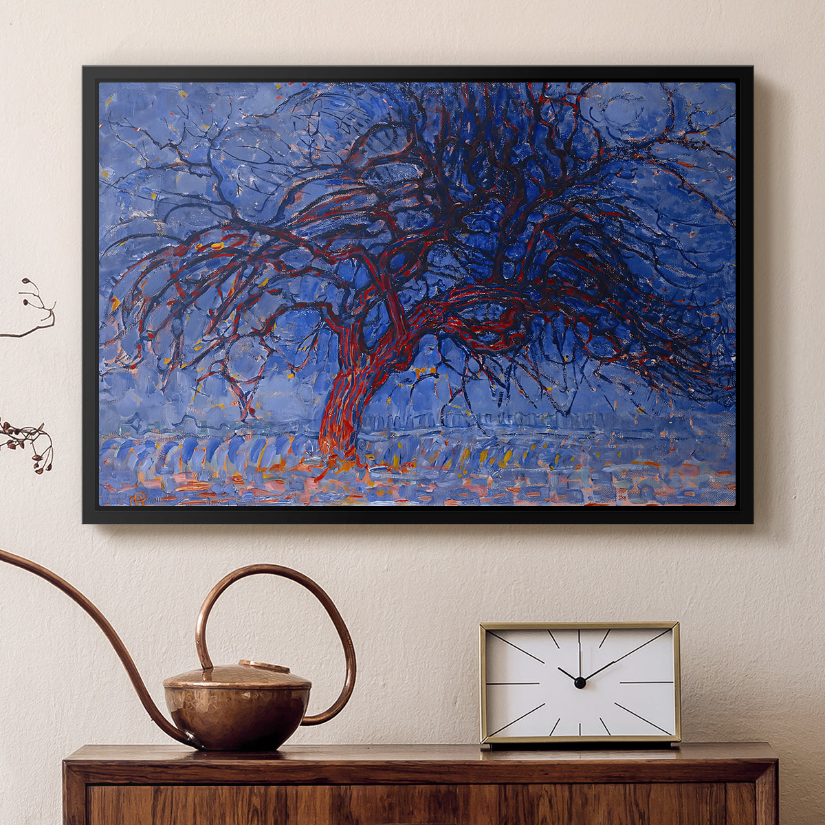 The Red Tree, 1909 - Floater Framed Canvas Print