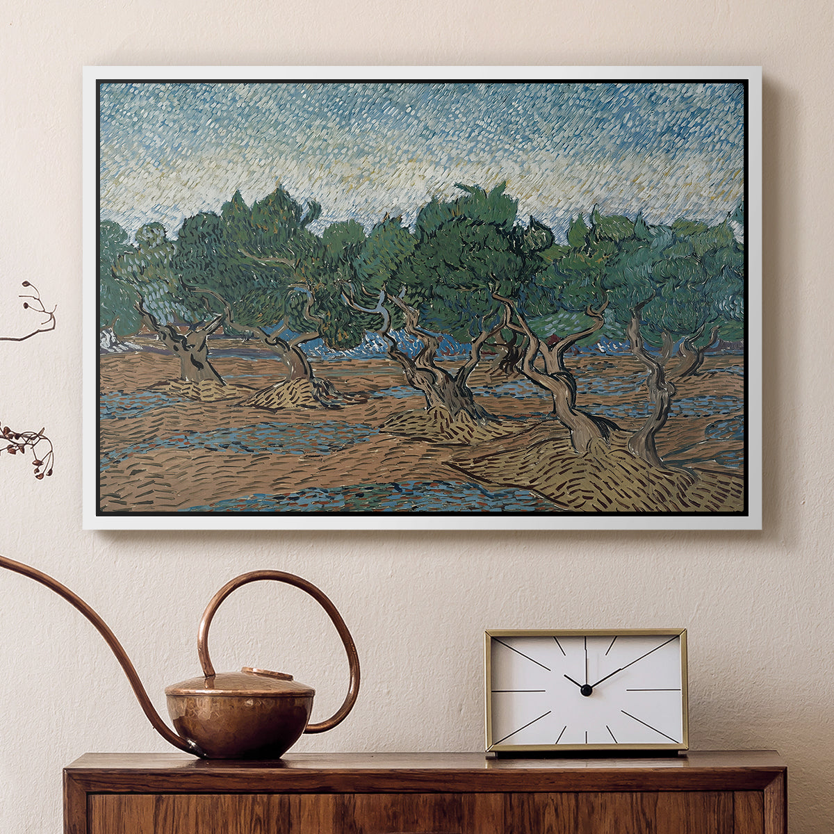 Olive Trees, 1889 - Floater Framed Canvas Print