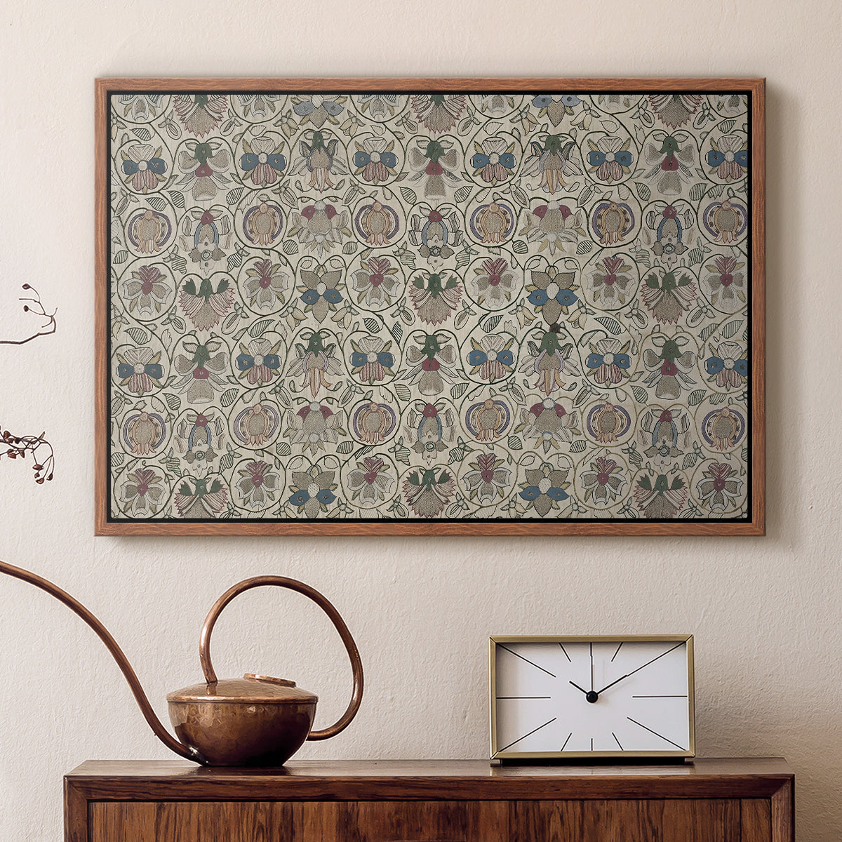 Long Cushion Cover (Printed Textile), c. 1600 - Floater Framed Canvas Print
