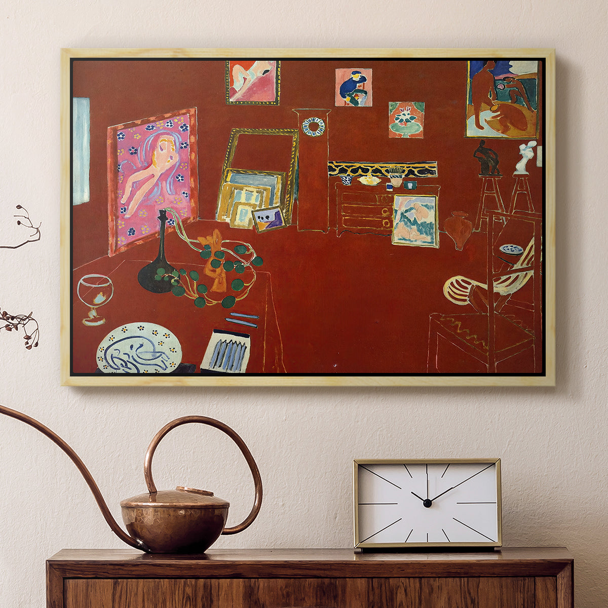 The Red Studio (L'Atelier Rouge), 1911 - Floater Framed Canvas Print