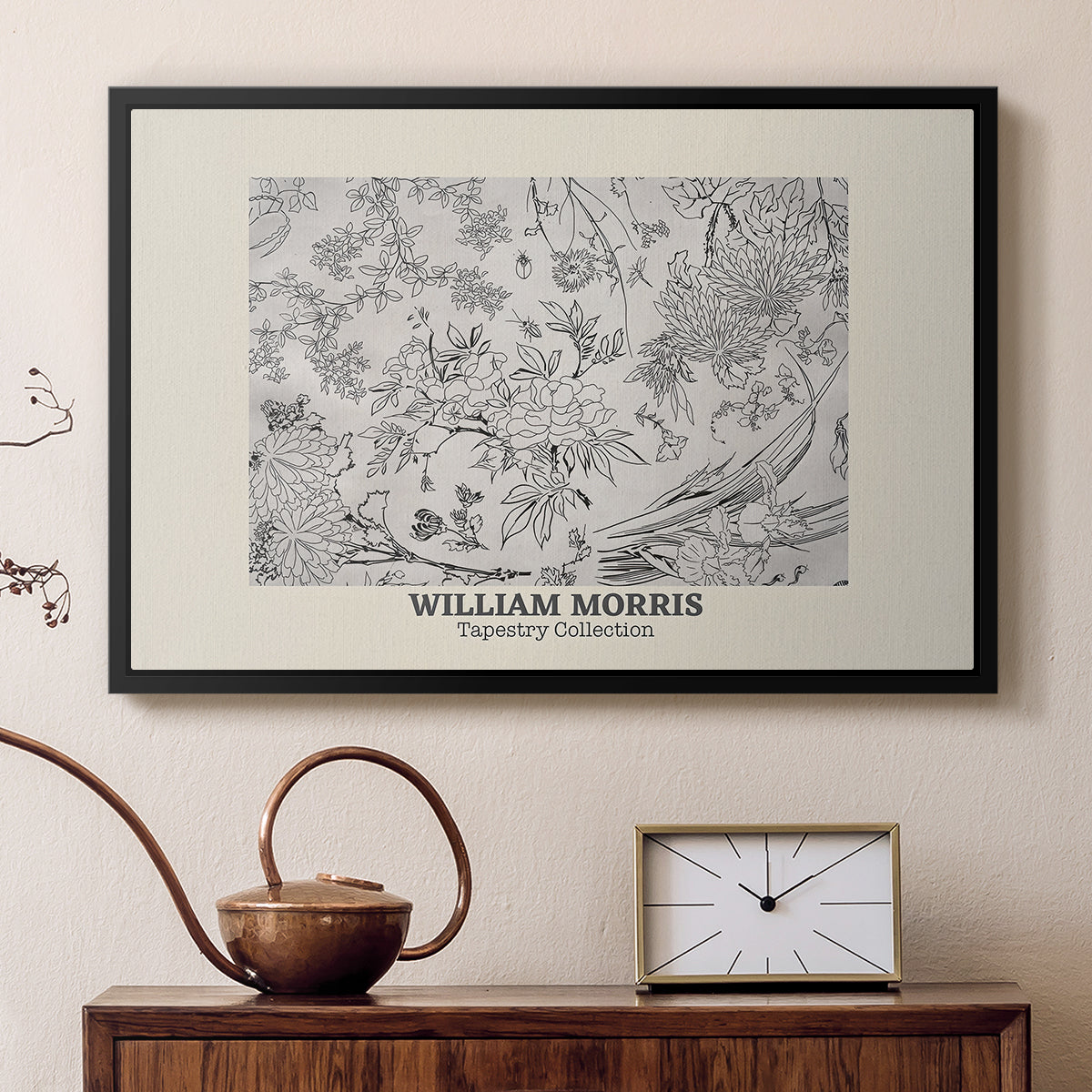 Fleurs, 1866 (Morris Inspired) - Floater Framed Canvas Print