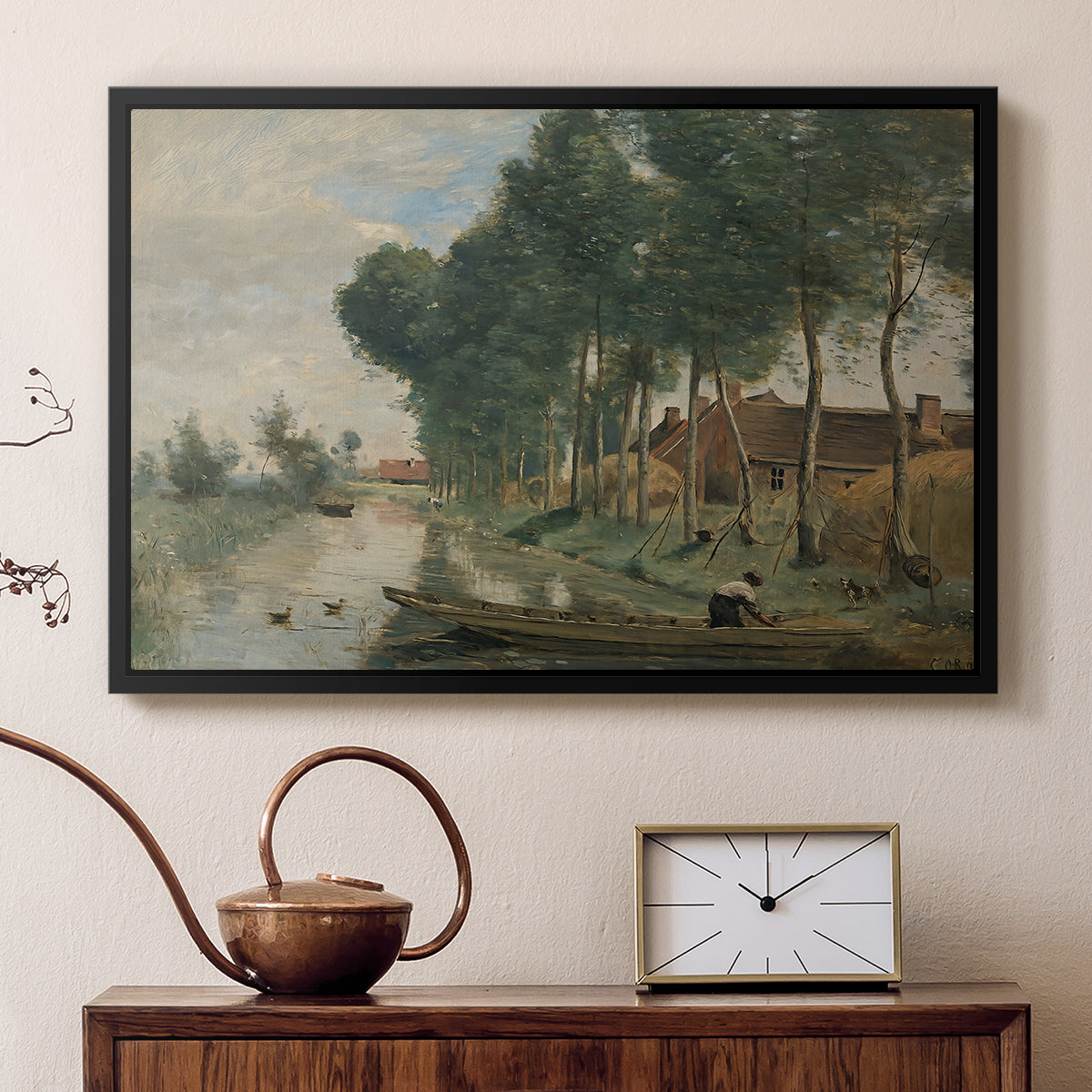 Landscape at Arleux-du-Nord, c. 1871-1874 - Floater Framed Canvas Print