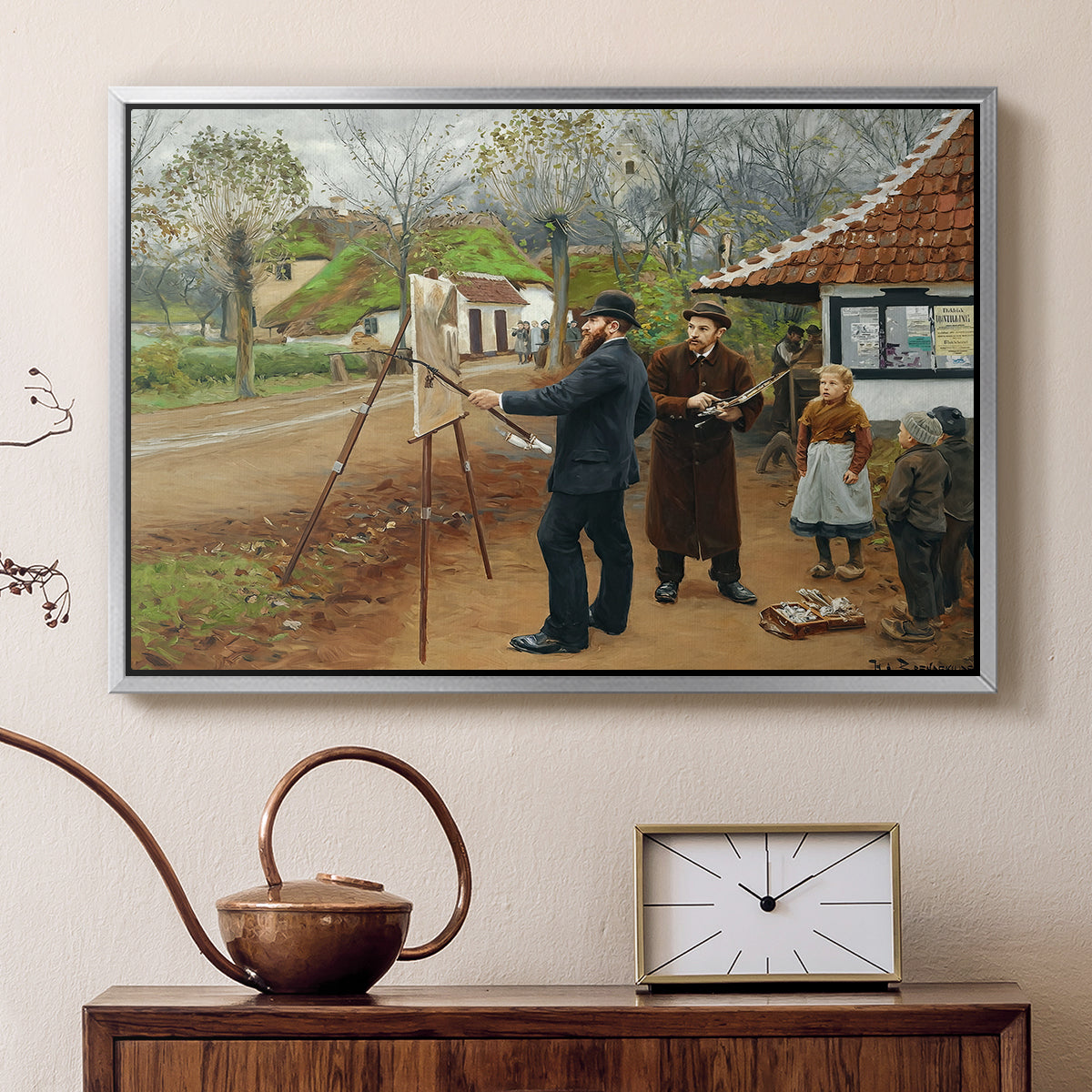 L. A. Ring Painting near Aasum Smithy, 1893 - Floater Framed Canvas Print