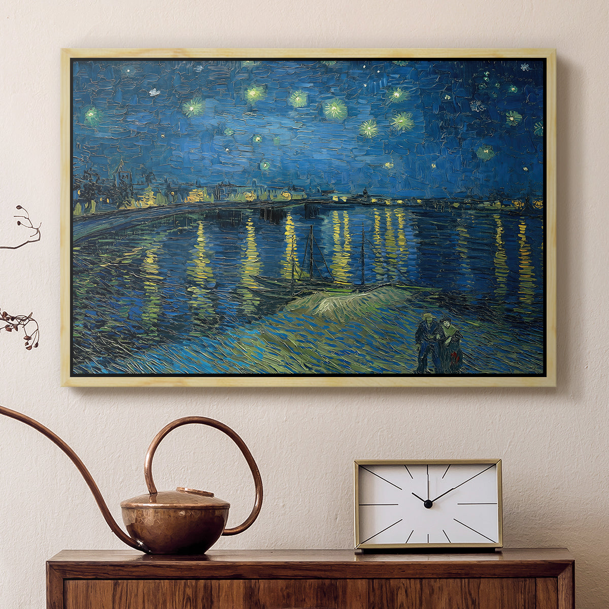 Starry Night Over the Rhône, 1888 - Floater Framed Canvas Print