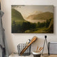 Canvas art print detailing an atmospheric scene emphasizing light and stillness, displayed in a softly lit workspace setting