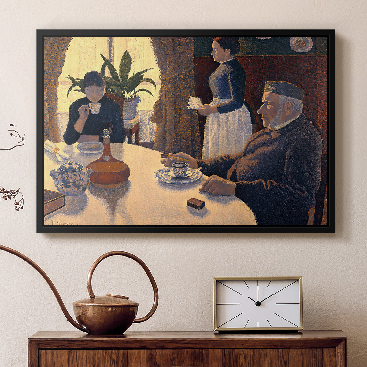 The Dining Room (Breakfast), 1886-1887 - Floater Framed Canvas Print