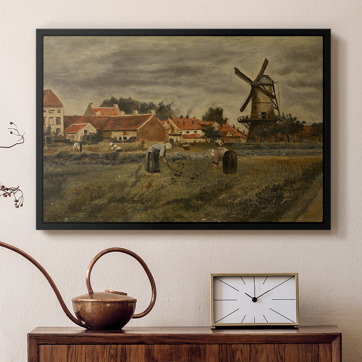 The Potato Harvest, c. 1875 - Floater Framed Canvas Print